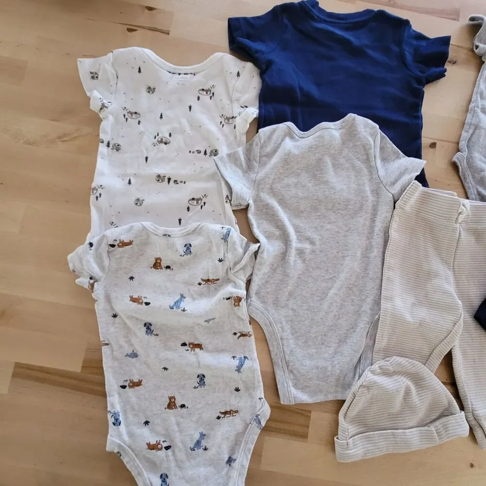 Baby Boy Clothing Lot 3m 3-6m Carter's NEW Spring Summer One Piece Pajamas Blue